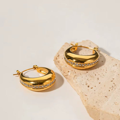 Luxe Crystal Dome Hoop Earrings
