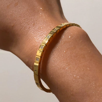 Square Crystal Link Bangle