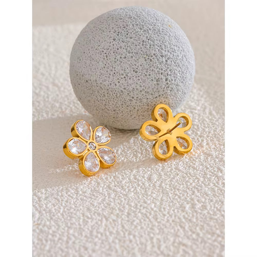 Crystal Bloom Flower Earrings