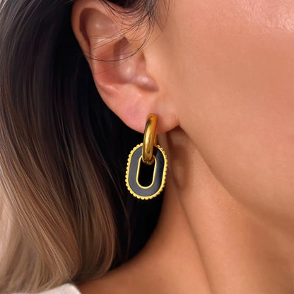 Enamel Link Charm Earrings