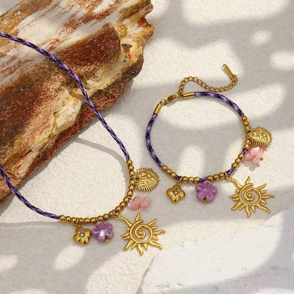 Celestial Sun Charm Jewelry Set