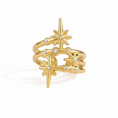 Celestial Starburst Adjustable Ring