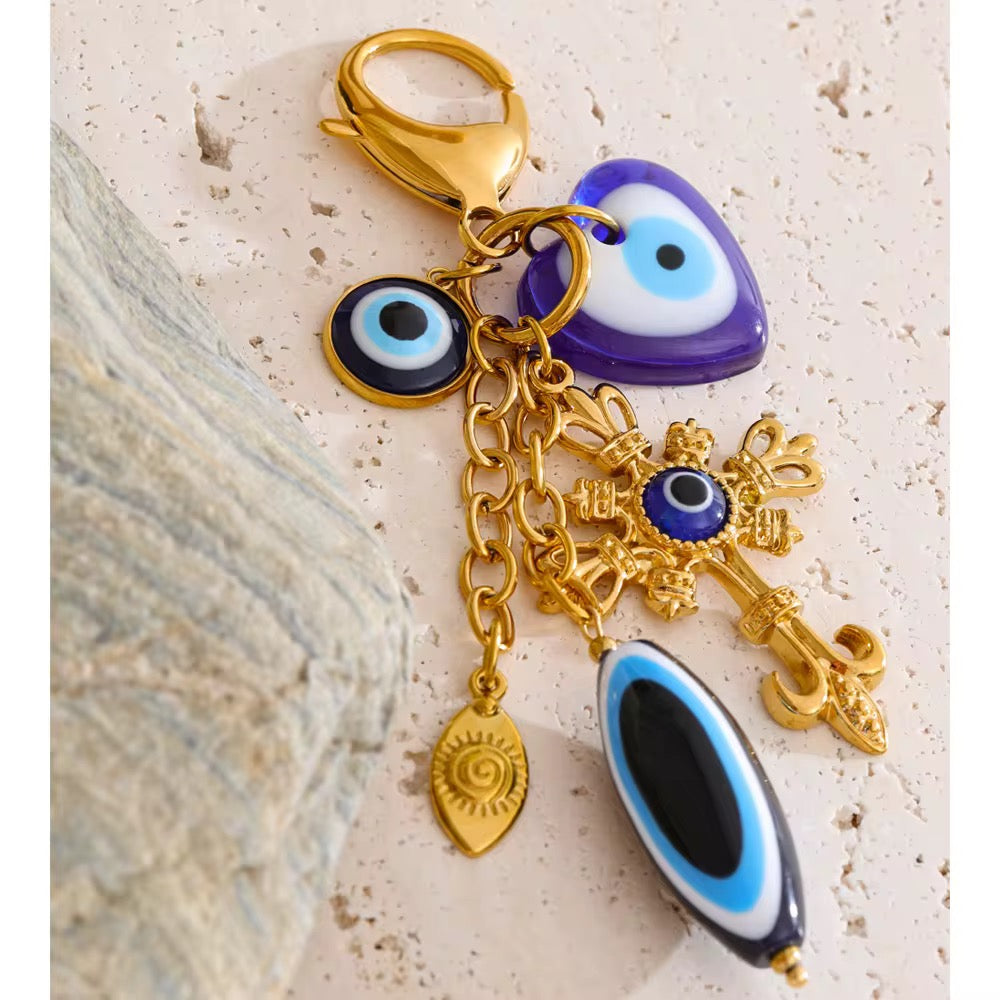 Evil Eye Protection Charm Keychain