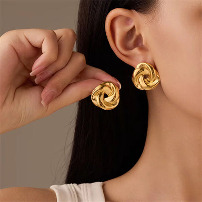 Intertwined Knot Stud Earrings