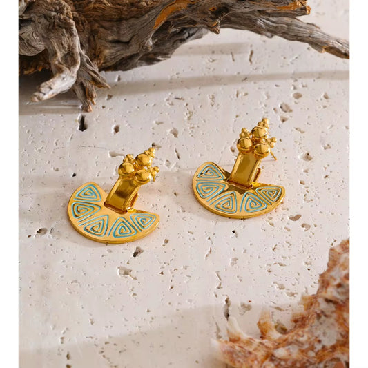 Santorini Fan Statement Earrings
