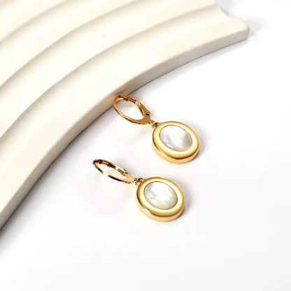 Luna Oval Drop Earrings