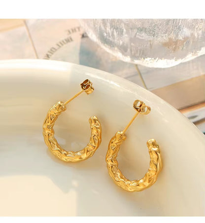 Organic Textured Hoop Earrings