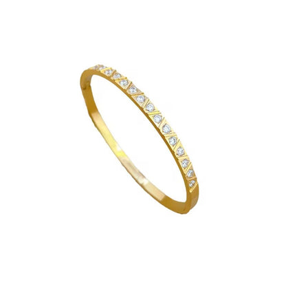 Minimal Gold Zirconia Bangle