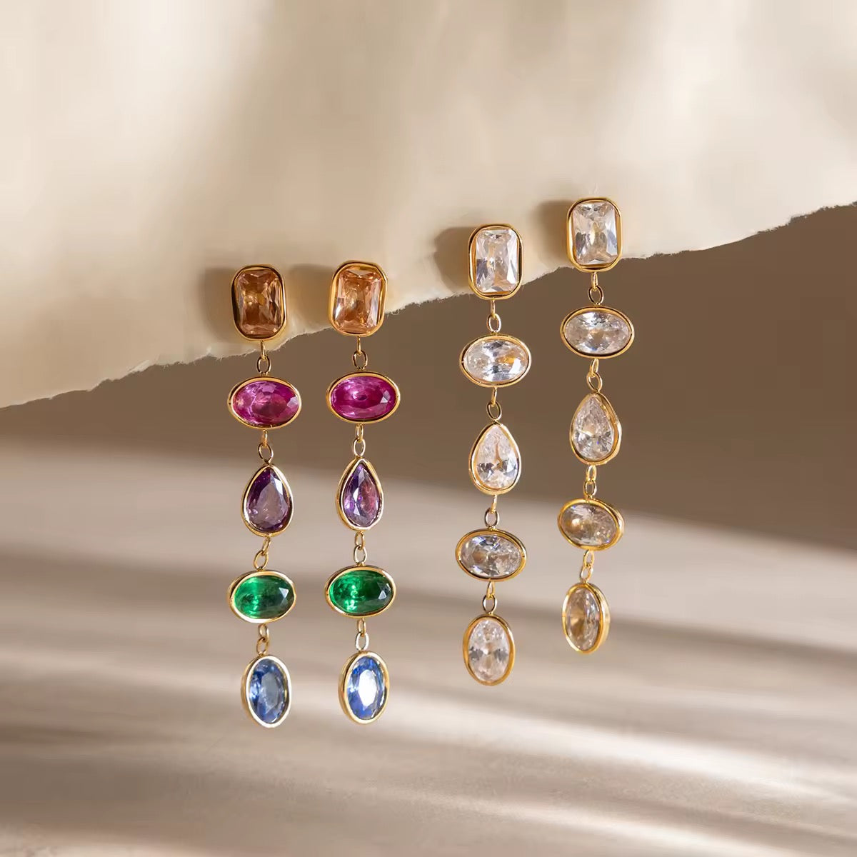 Zircon Tassel Drop Earrings