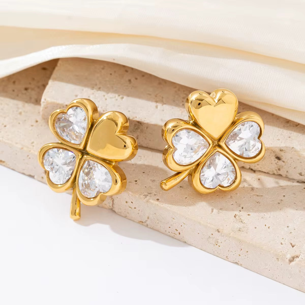 Lucky Clover Heart Earrings