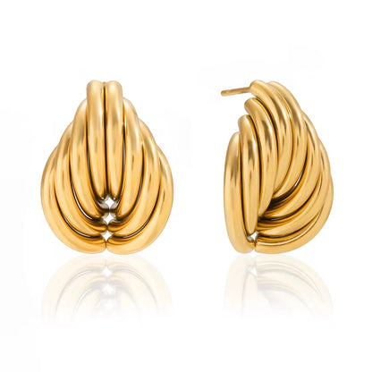 Layered Curve Gold Earrings