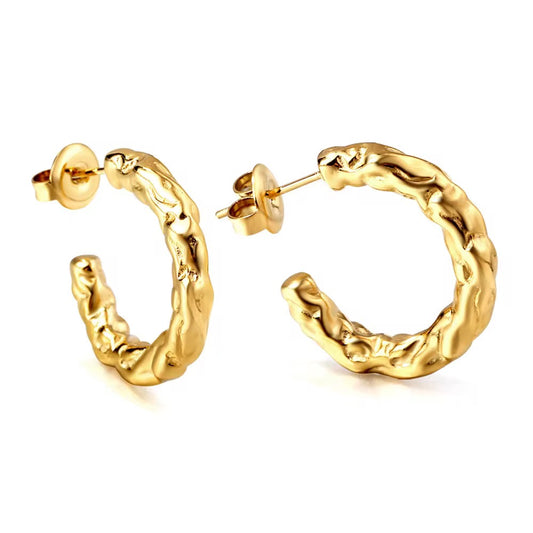Organic Textured Hoop Earrings
