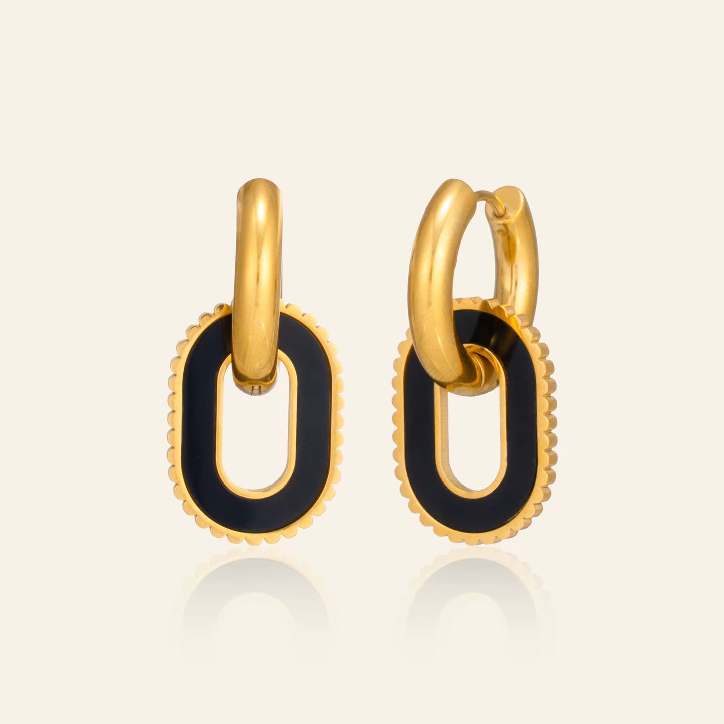Enamel Link Charm Earrings