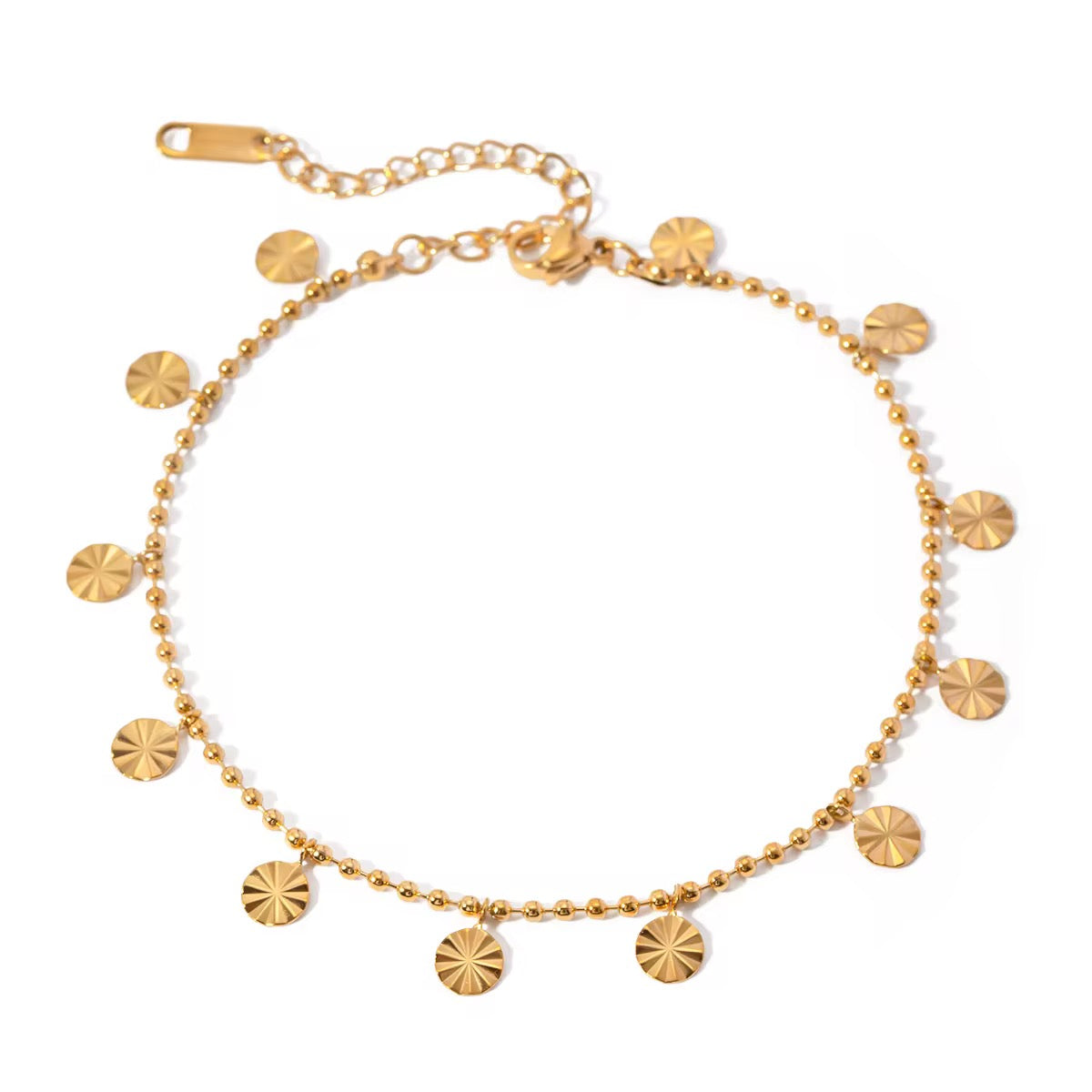 Gold Coin Charm Anklet – 18K Gold Plated Stainless Steel
