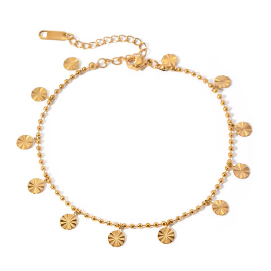 Gold Coin Charm Anklet – 18K Gold Plated Stainless Steel
