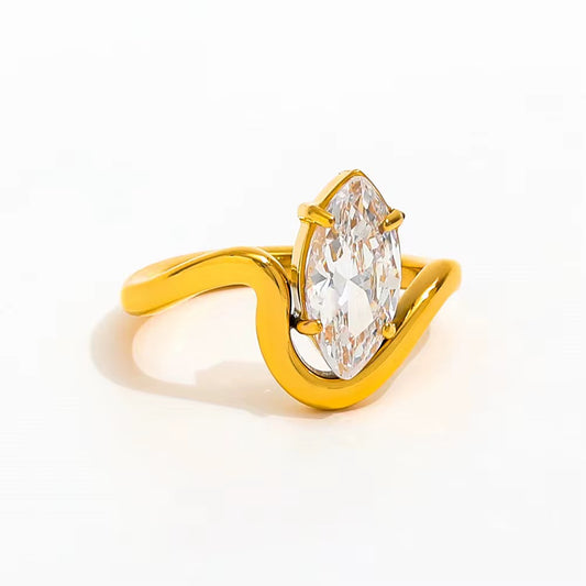 Marquise Glow Wave Ring