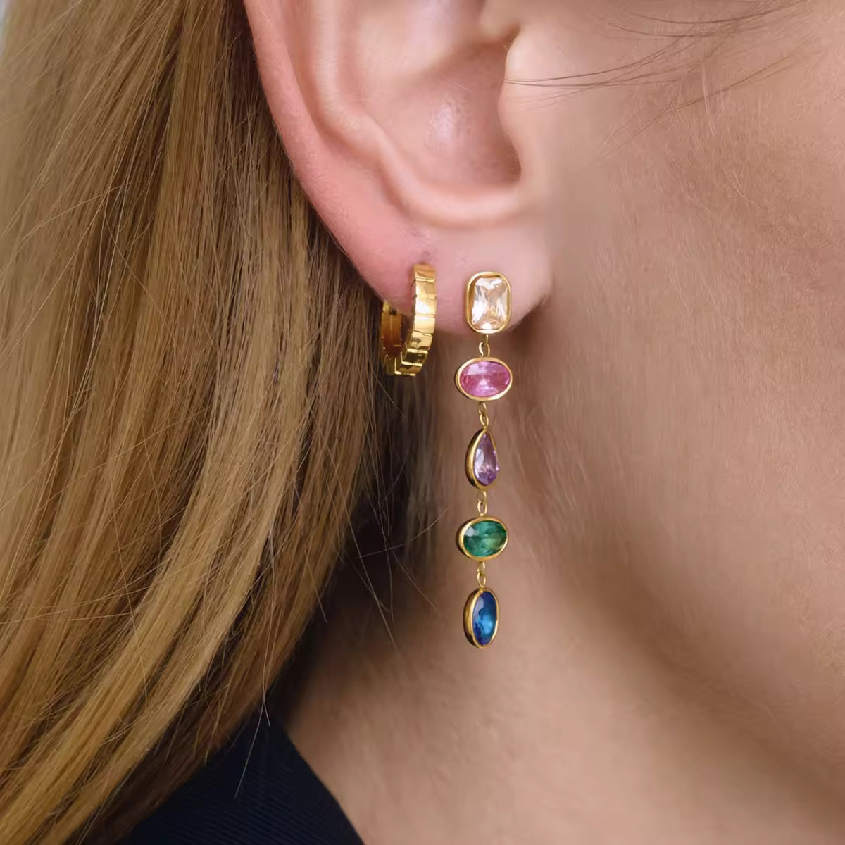 Zircon Tassel Drop Earrings