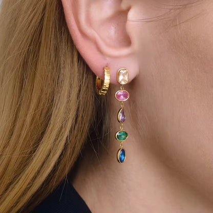 Zircon Tassel Drop Earrings