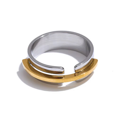 Dual Tone Open Cuff Ring