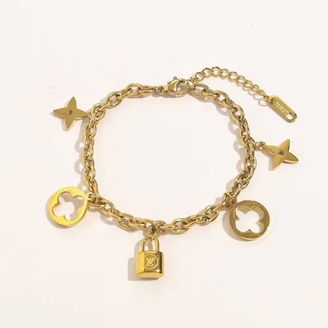 Charm Lock Chain Bracelet