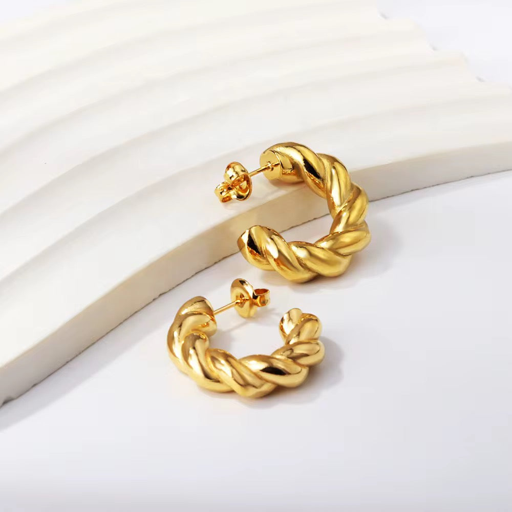 Twisted Rope Hoop Earrings