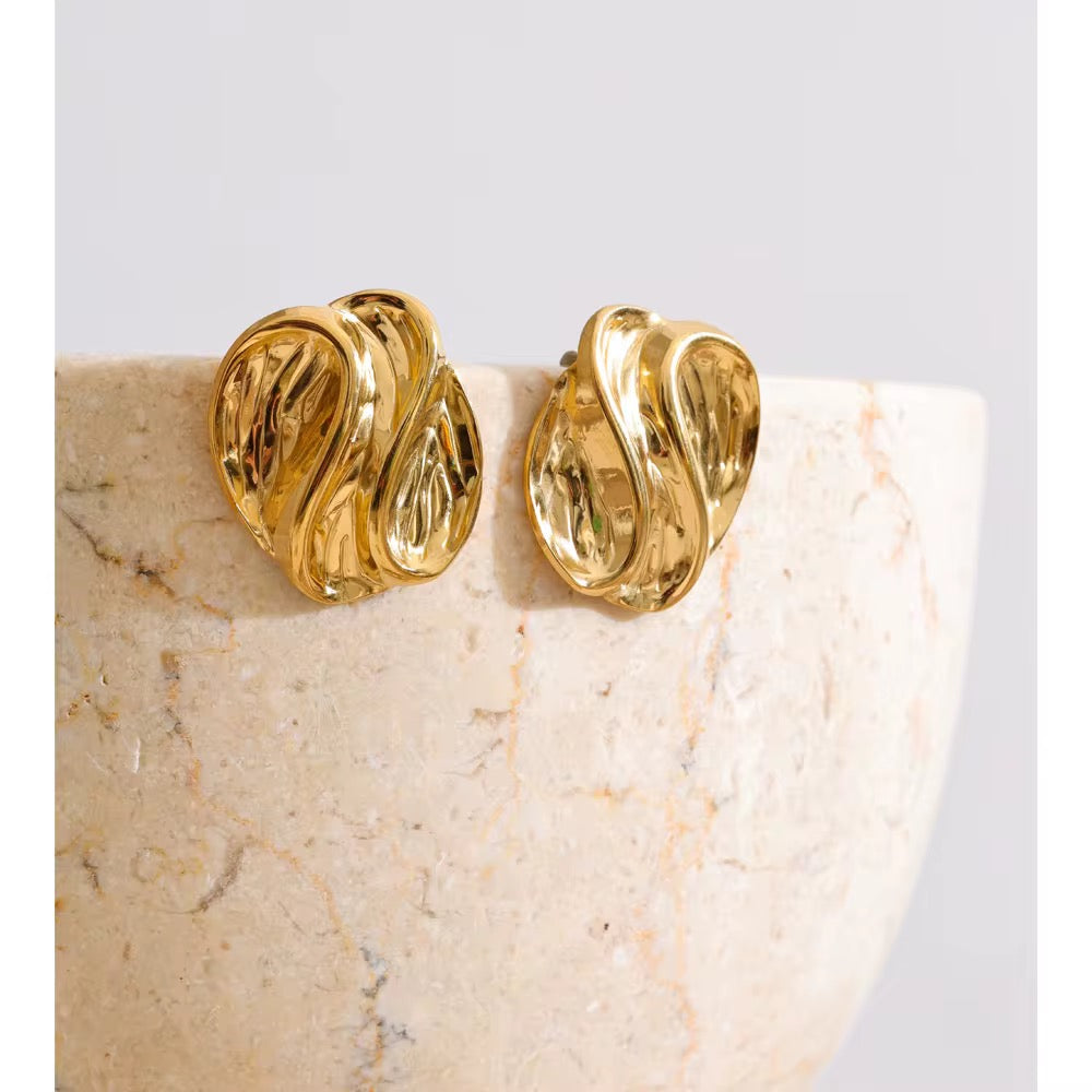 Molten Gold Knot Earrings