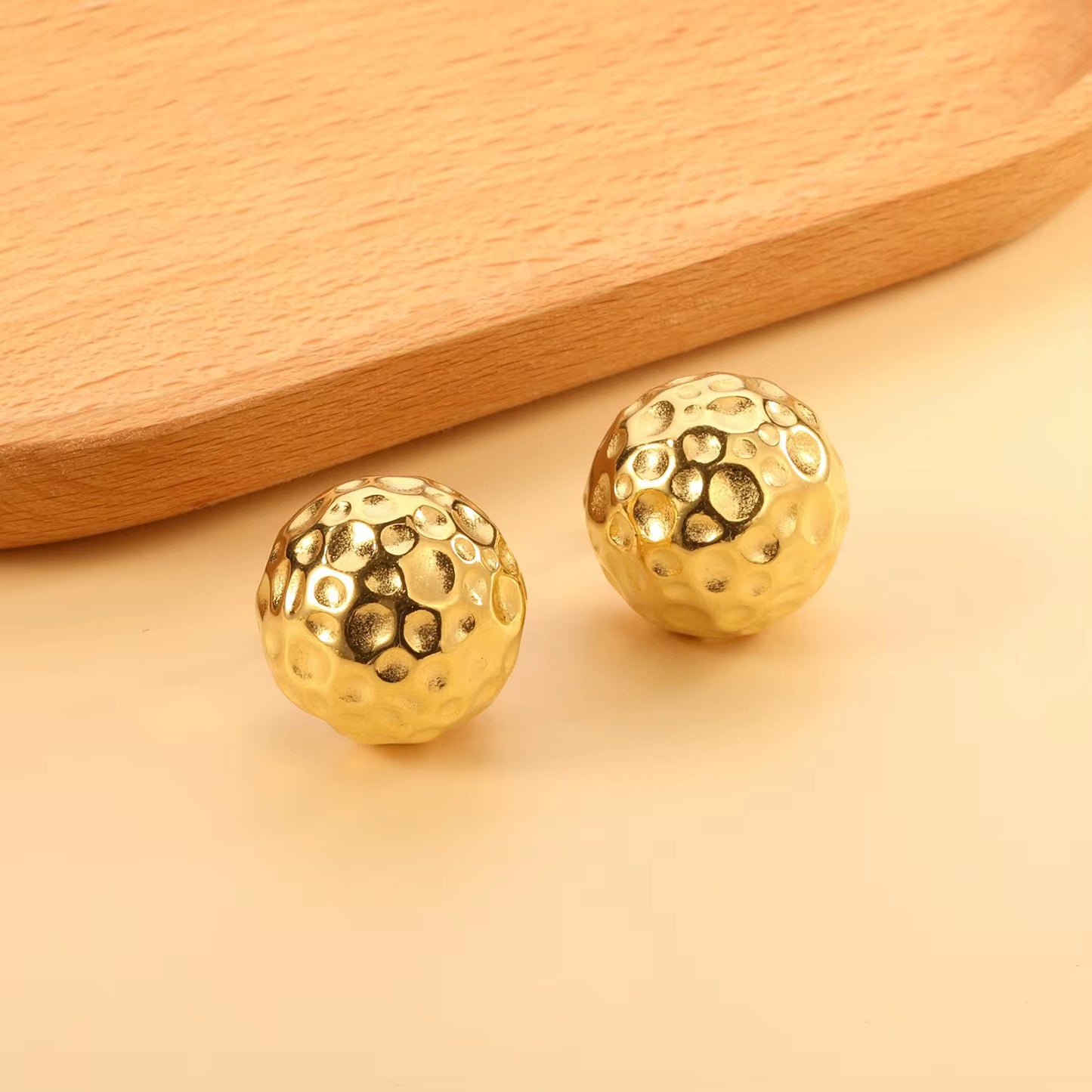 Hammered Gold Statement Earrings