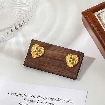 Luxury Waterproof Gold Heart Statement Earrings