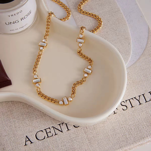 Crystal Link Chain Necklace