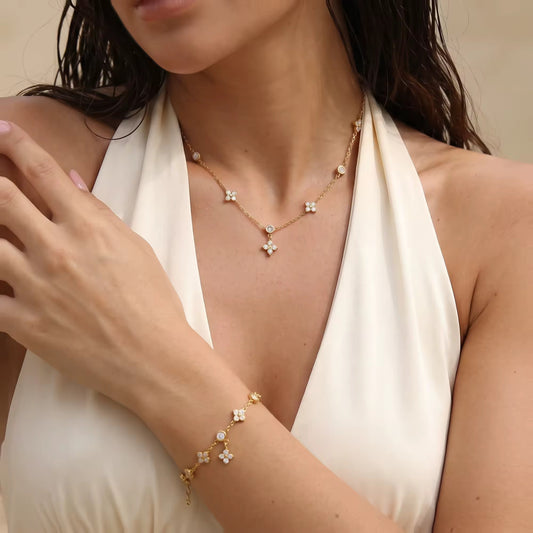 Celeste Crystal Floral Jewelry Set