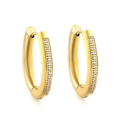 Classic Pave Gold Hoop Earrings