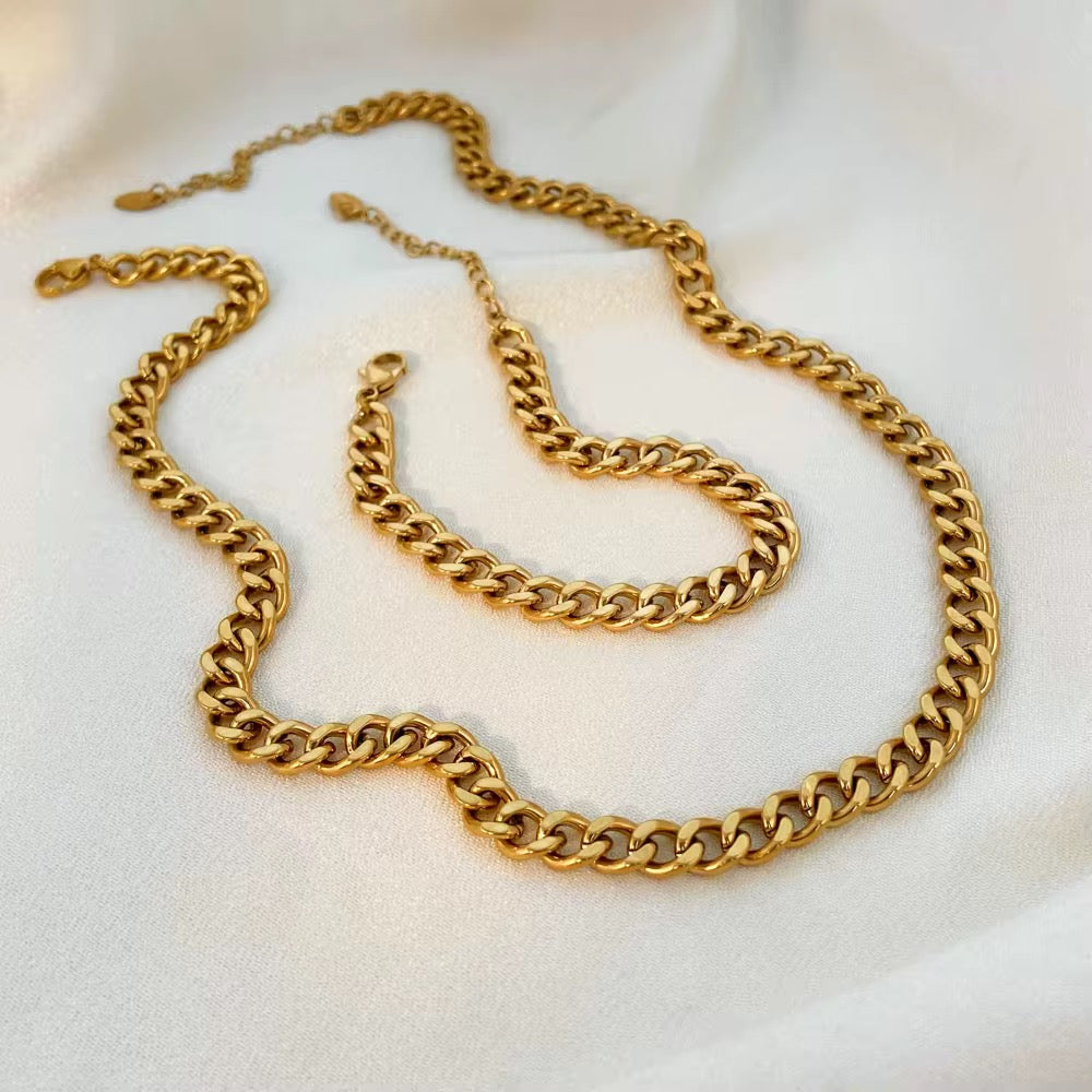 Cuban Link Chain Set