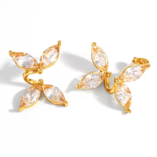 Crystal Leaf Wrap Earrings