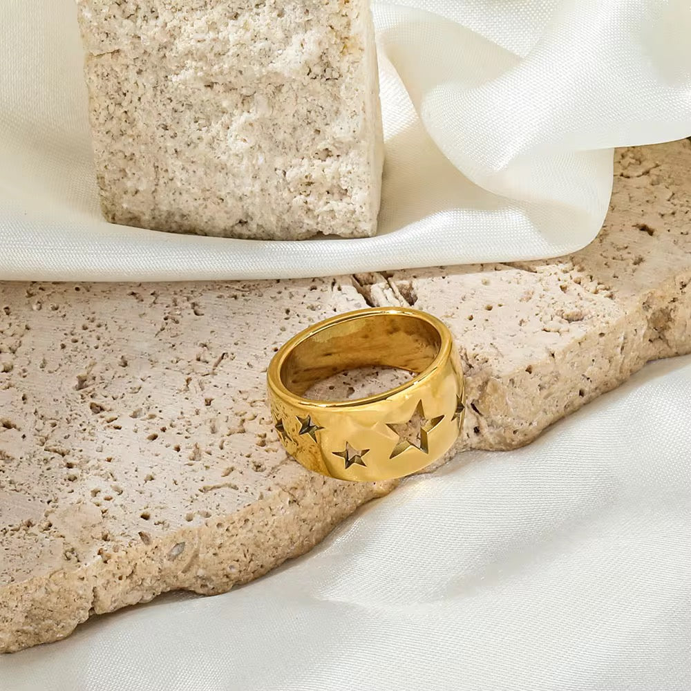 Golden Star Band Ring