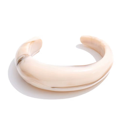 Minimal Glossy Resin Open Cuff Bracelets