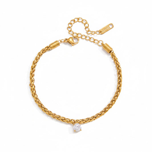 Minimal Chain Drop Zircon Bracelet