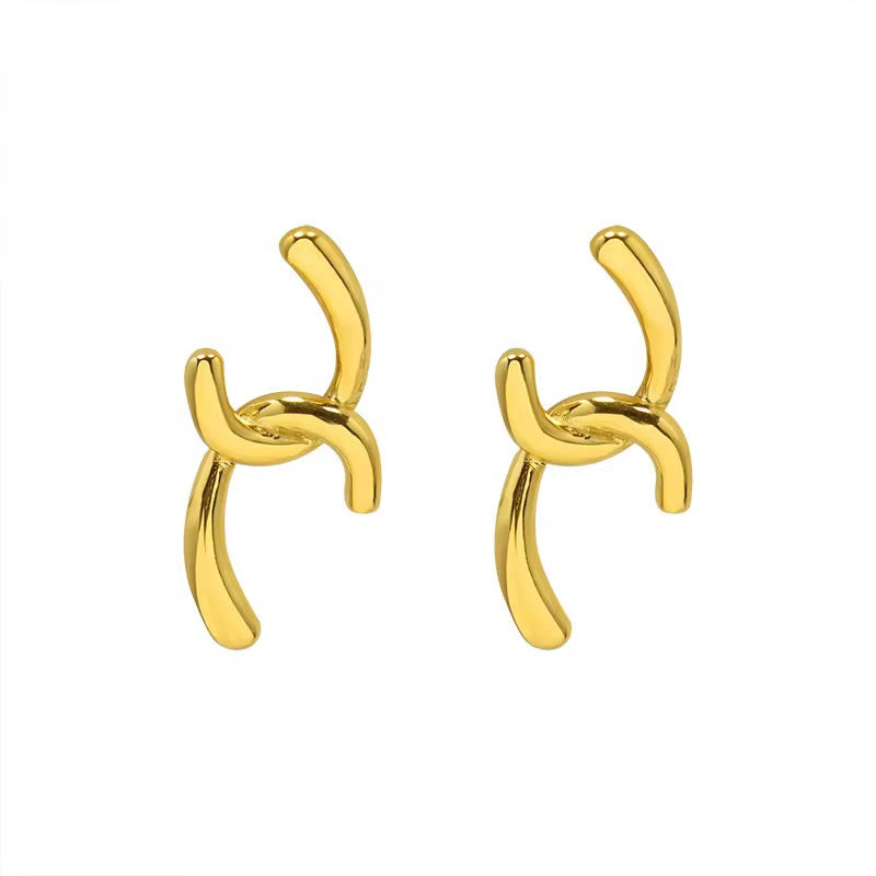 Gold Linked Drop Earrings