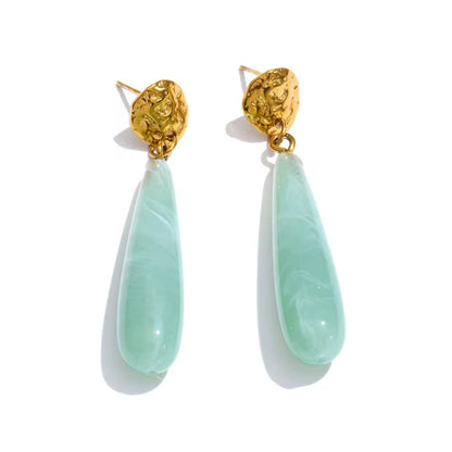 Marble Resin Drop Earrings