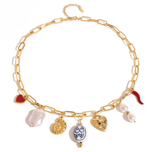 Colorful Charm Chain Necklace