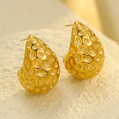 Textured Sculpted Gold Earrings