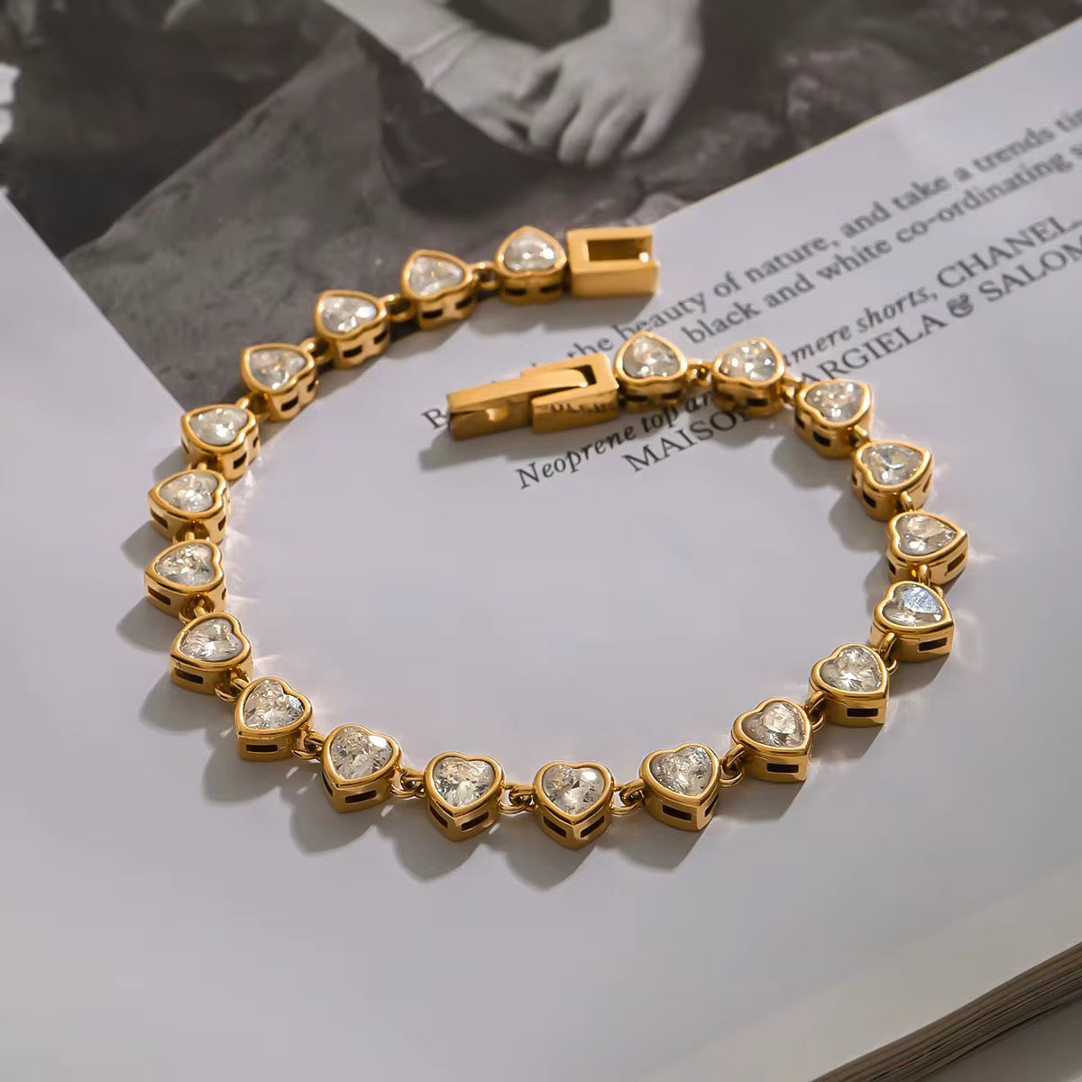 Heart Crystal Tennis Bracelet