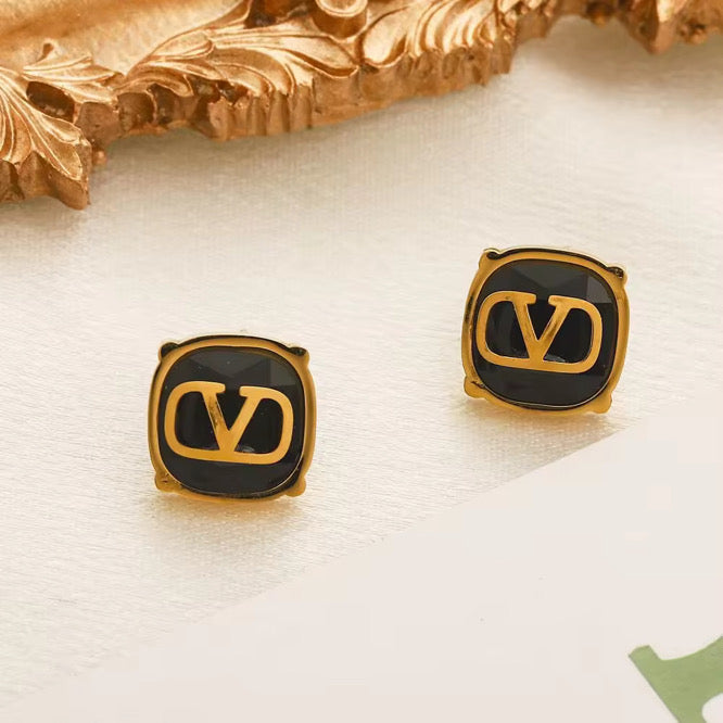 Crystal Monogram Stud Earrings