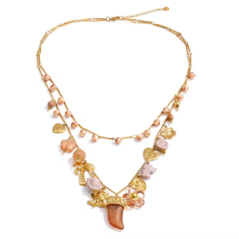 Blush Charm Layered Necklace