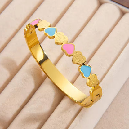 Colorful Heart Enamel Bangle