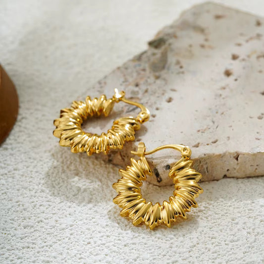 Ripple Hoop Earrings
