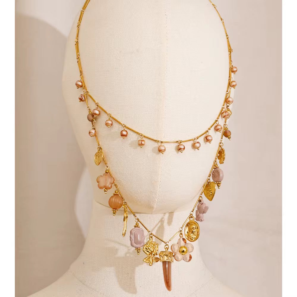 Blush Charm Layered Necklace