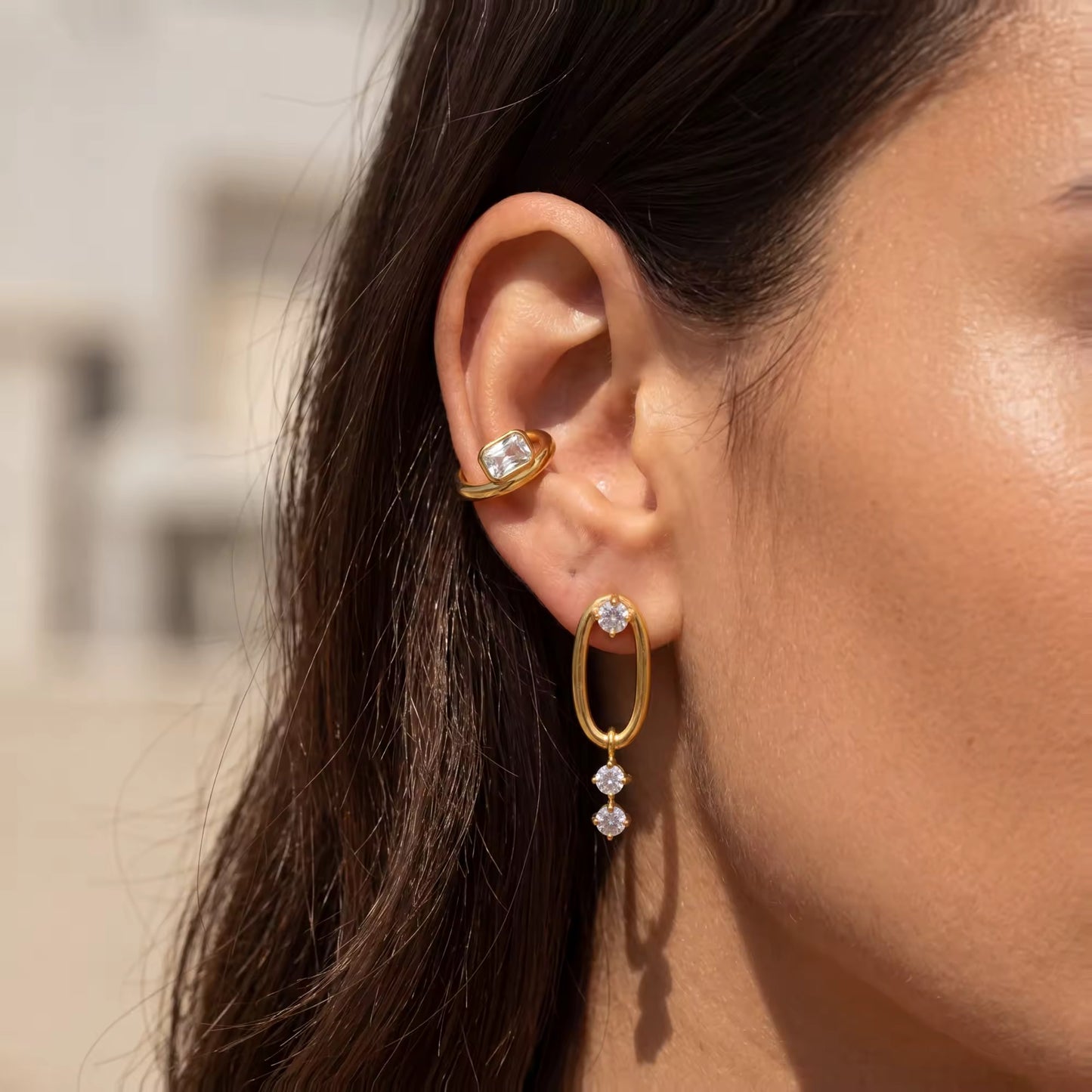 Celeste Crystal Duo Earrings Set