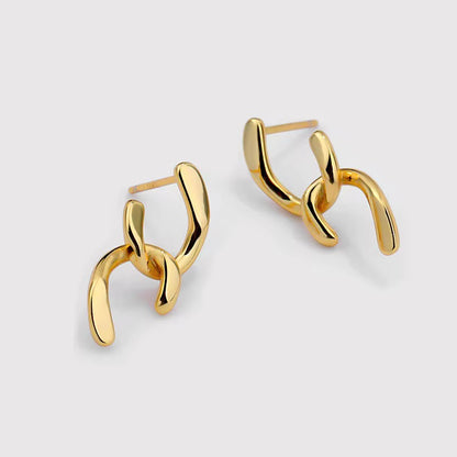 Gold Linked Drop Earrings