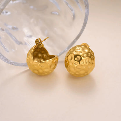 Hammered Gold Statement Earrings
