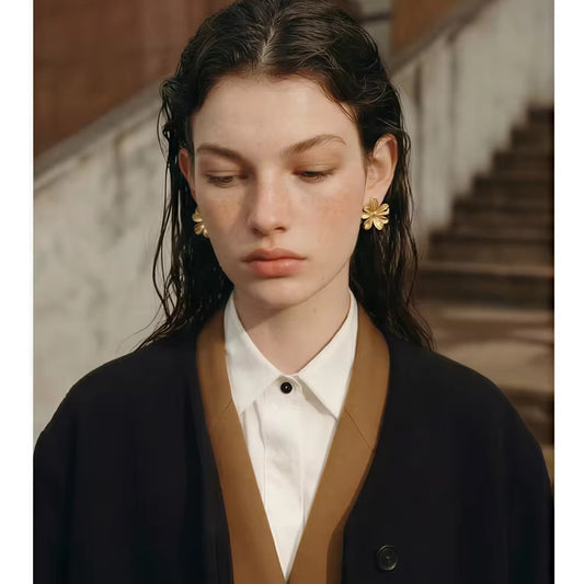 Golden Bloom Statement Earrings